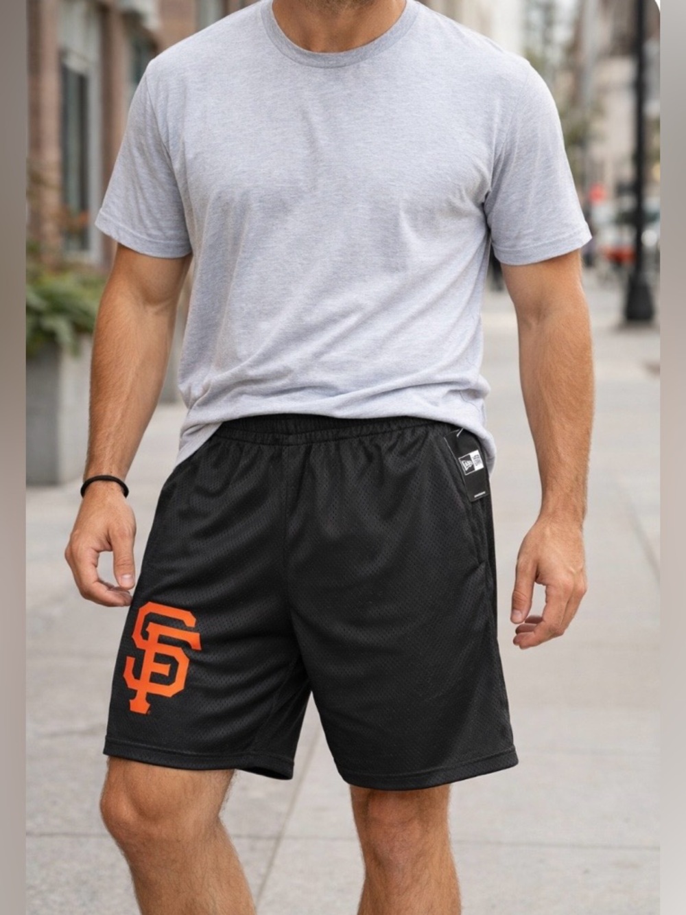 New Era San Francisco Giants Athletic Mesh Black Shorts NWT